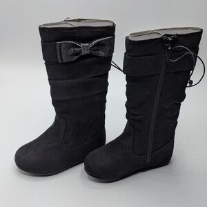 Toddler Girls Okie Dokie Suede Boots with Bow BNWB